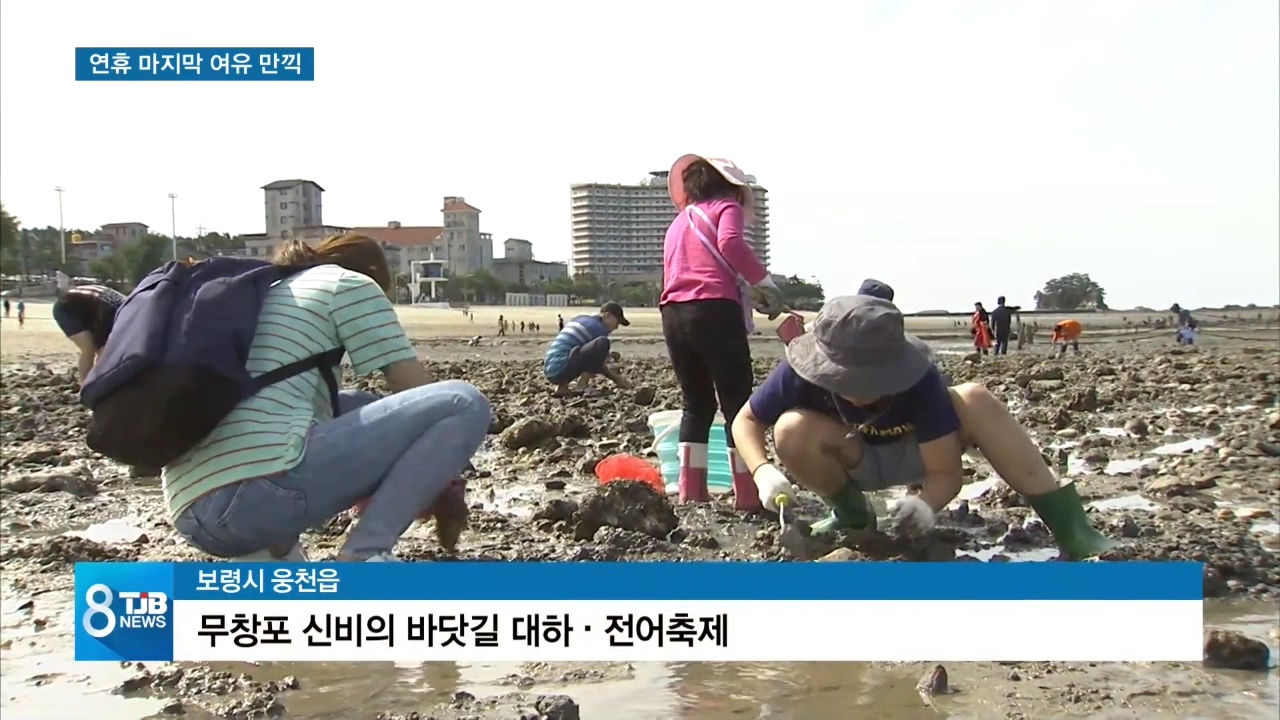 [0926 TJB 8시 뉴스] 무창포 대하 전어축제  연휴 마지막 여유 만끽